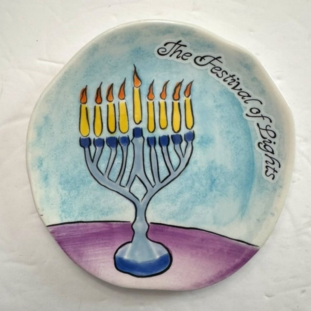 Bella Casa by Ganz "The Festival of Lights" 5" Plate -Hand Painted, Signed